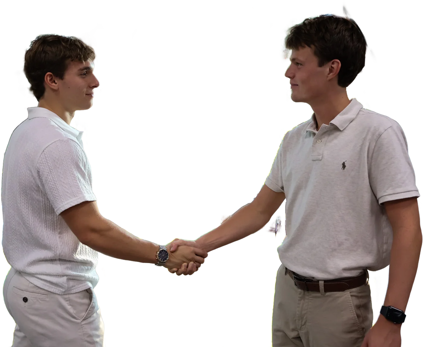 Jack Moutardier and Daxton Noe shaking hands
