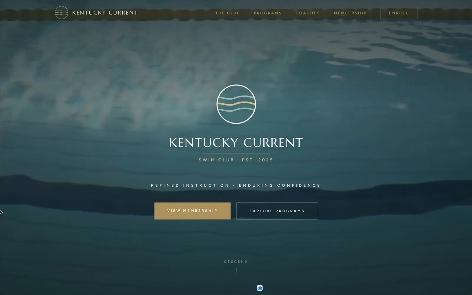 Kentucky Current Swim Club website built by Slate Marketing LLC