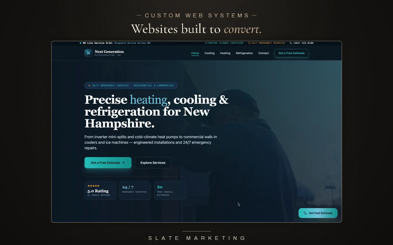 HVAC contractor build website built by Slate Marketing LLC